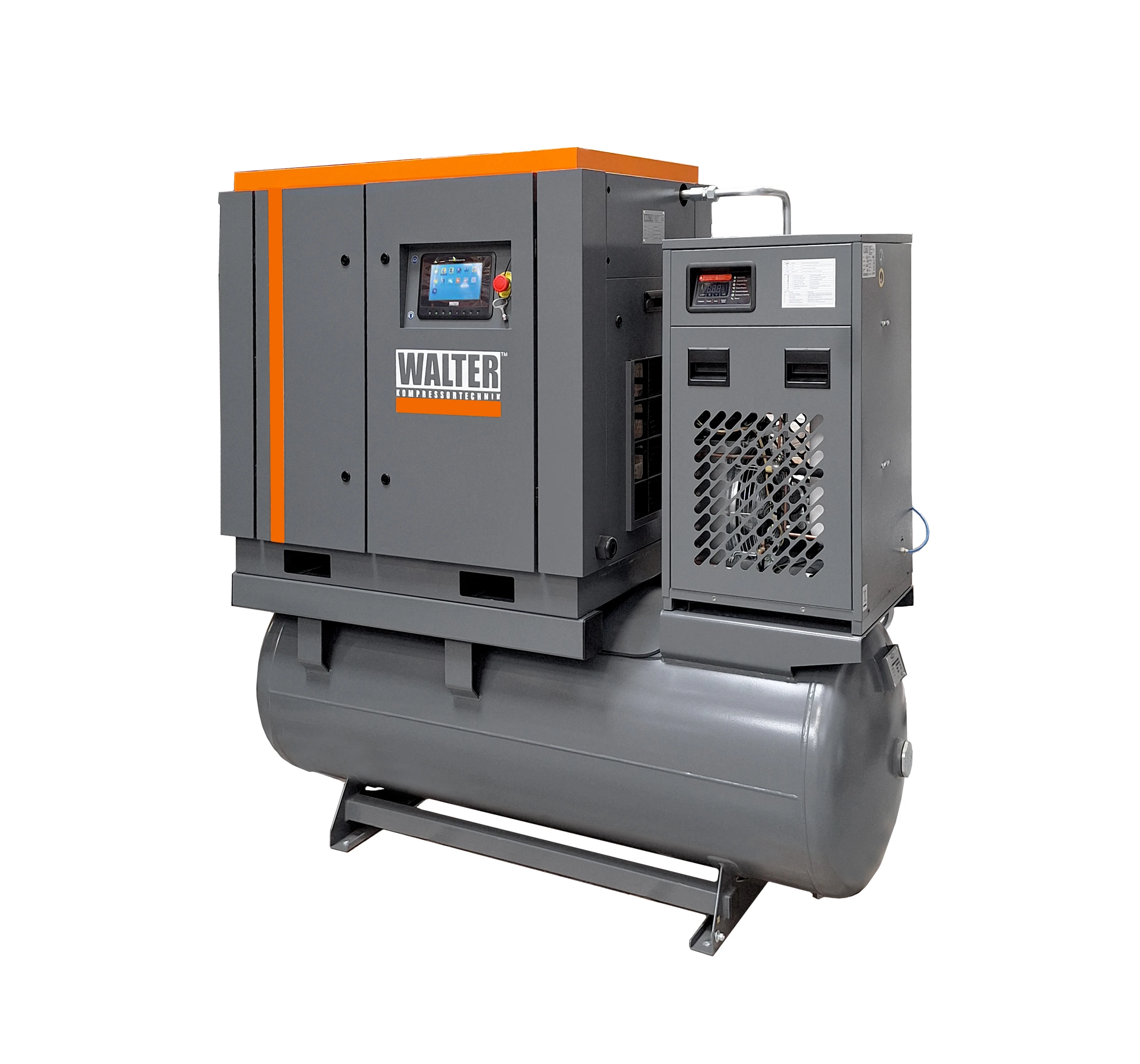 Sprężarka śrubowa SFTG 11 KSP COMBO – urządzenie na zbiorniku 500 l z osuszaczem i filtrami w zintegrowanej formie.